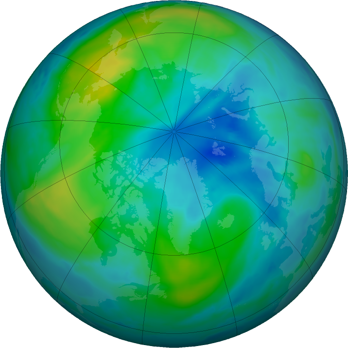 Arctic ozone map for 13 October 2017